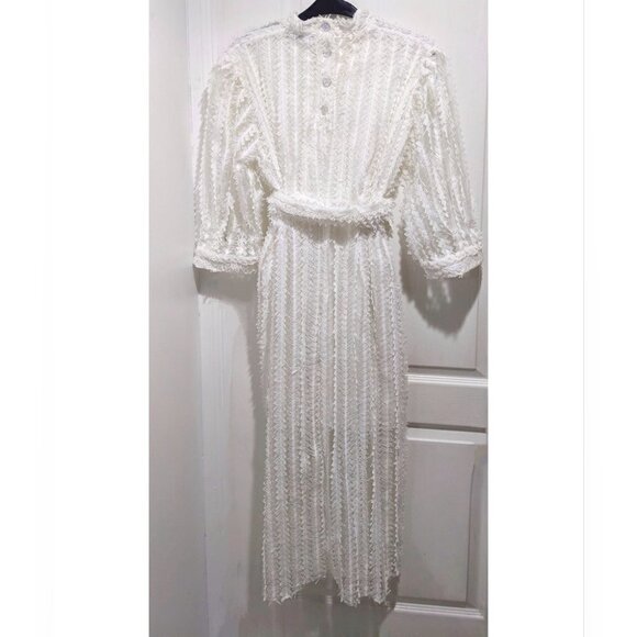 Zara | White textured midi dress - Picture 3 of 12